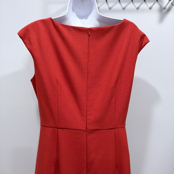 Donna Ricco Cap Sleeve V-Neck Cocktail Sheath Dress Career Burnt Orange Size 10 - Picture 4 of 12